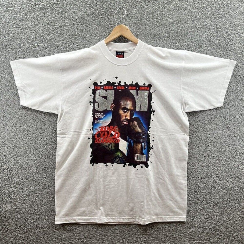 Vintage Kobe Bryant Slam Magazine Cover 2006 White T-Shirt  Dead Stock With Tags